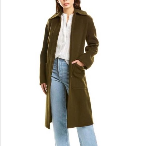 Vince Jackets & Blazers - Vince Patch Pocket Wool-Blend Coat Pine Olive Size large